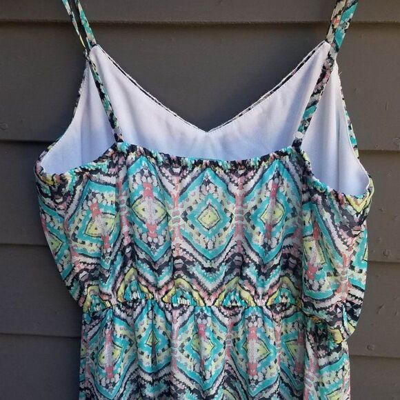 Maurices Blue Print Maxi Dress with Spagetti Straps size Medium - Picture 5 of 8